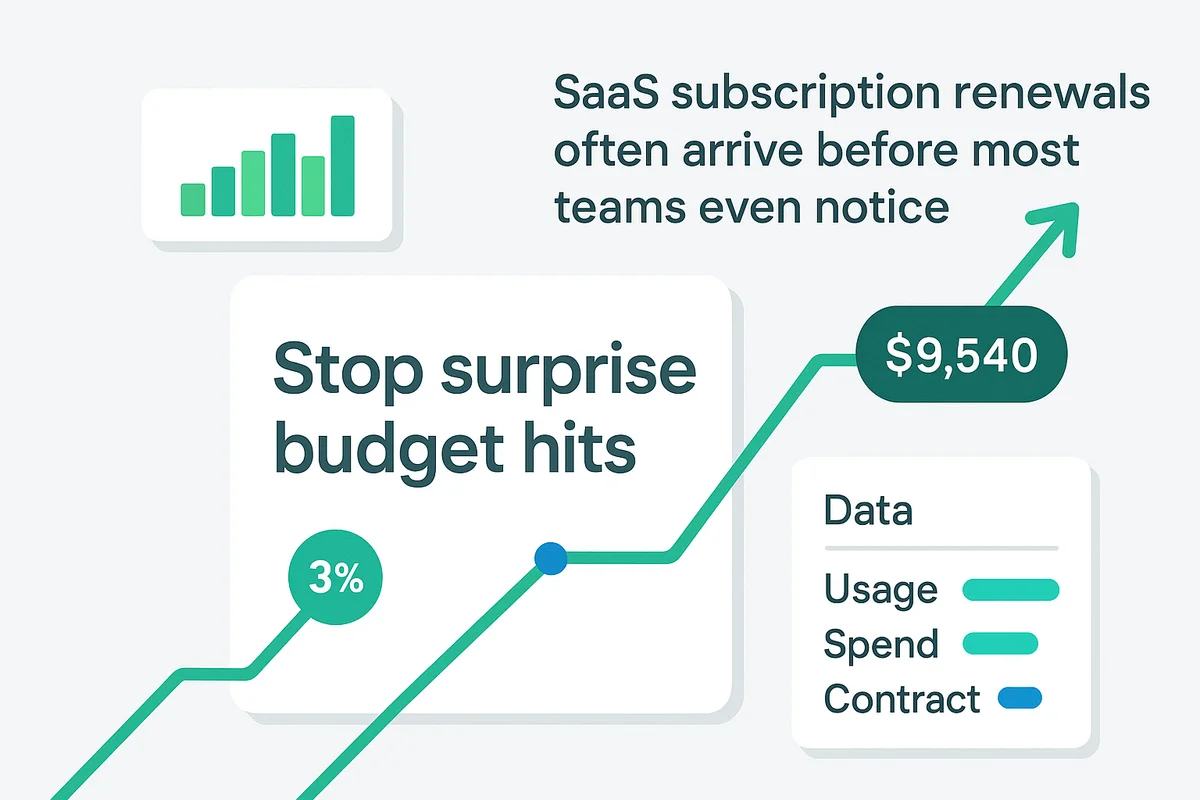 Illustration of SaaS tools and automation showing the importance of managing subscription renewals effectively.