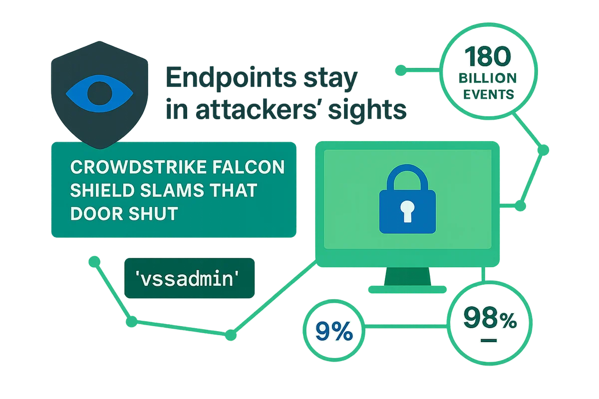 CrowdStrike Falcon Shield identifying and blocking malicious code on various operating systems to protect endpoints.
