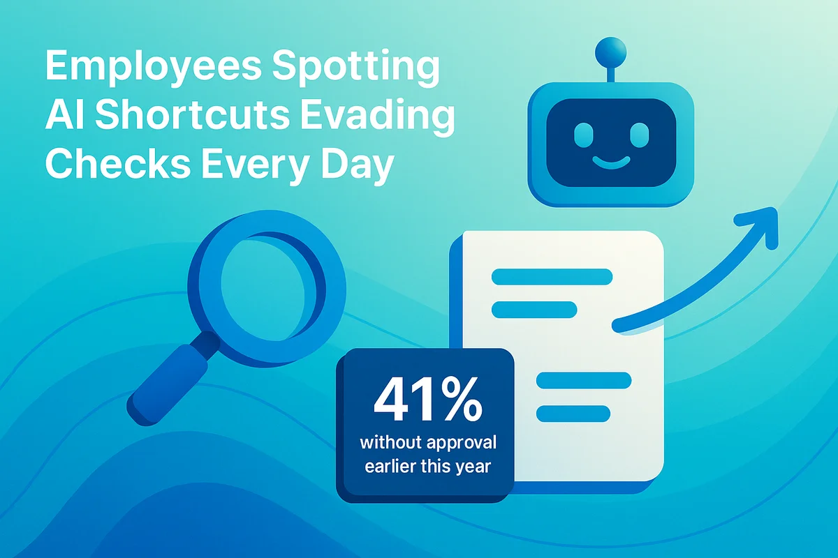 Employees engaging in brief discussions about using AI tools for improving their work efficiency.