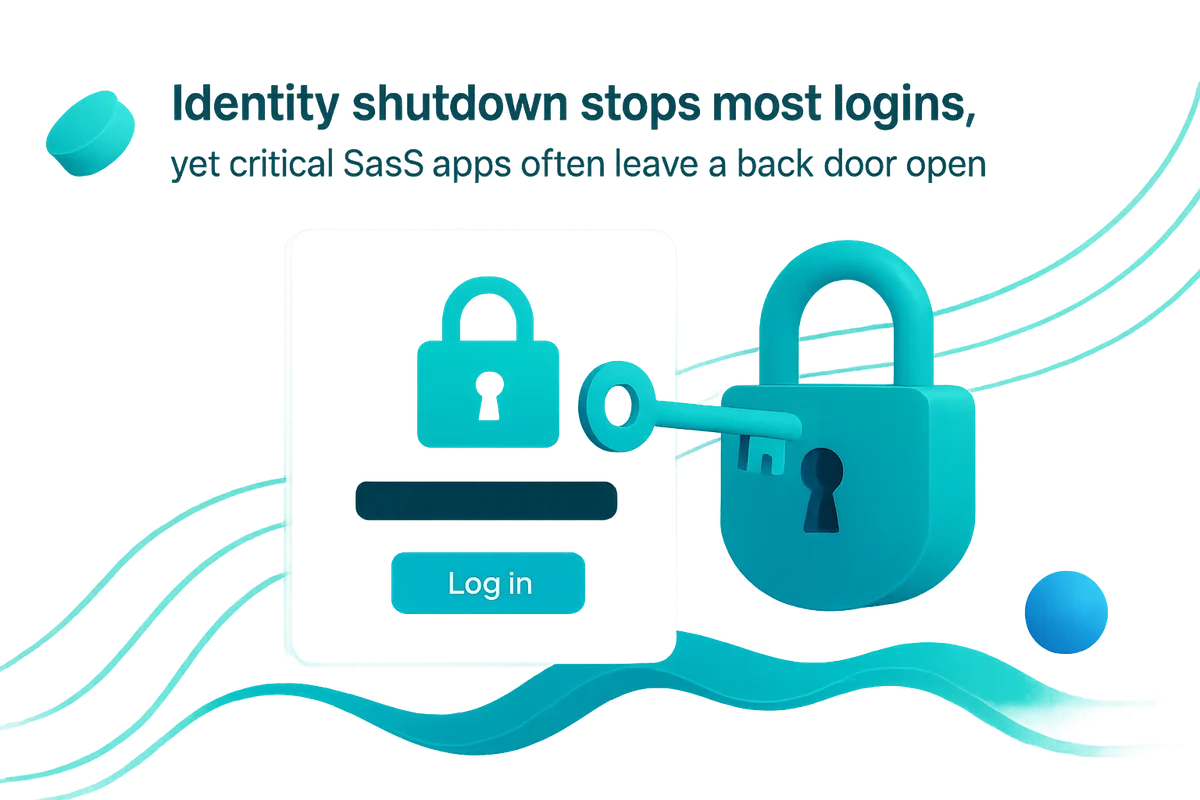 Admin console dashboard displaying user management options for deactivating native SaaS accounts in GitHub and Bitbucket.