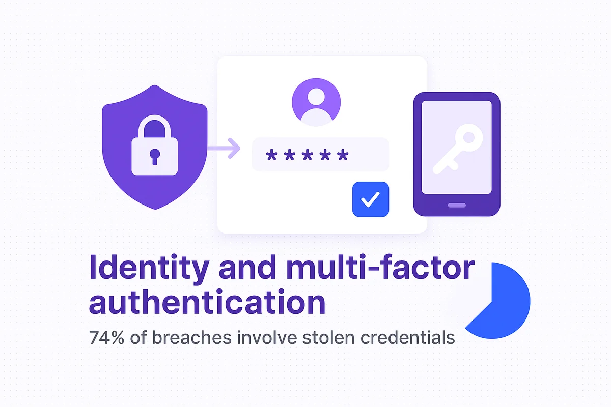 Secure identity management involves using federated authentication and multifactor setups for access to cloud tools.