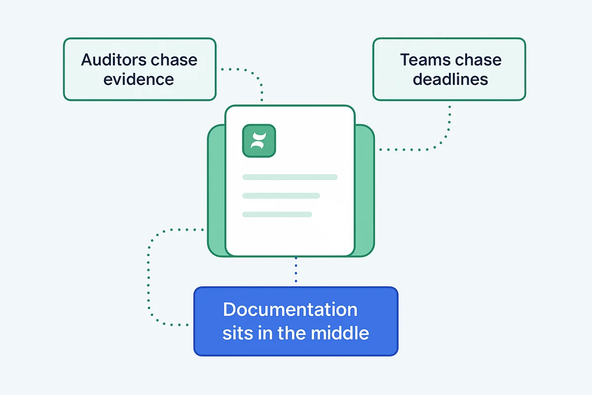 Teams organizing ISO 27001 documentation in a single, accessible location to streamline evidence gathering for auditors.