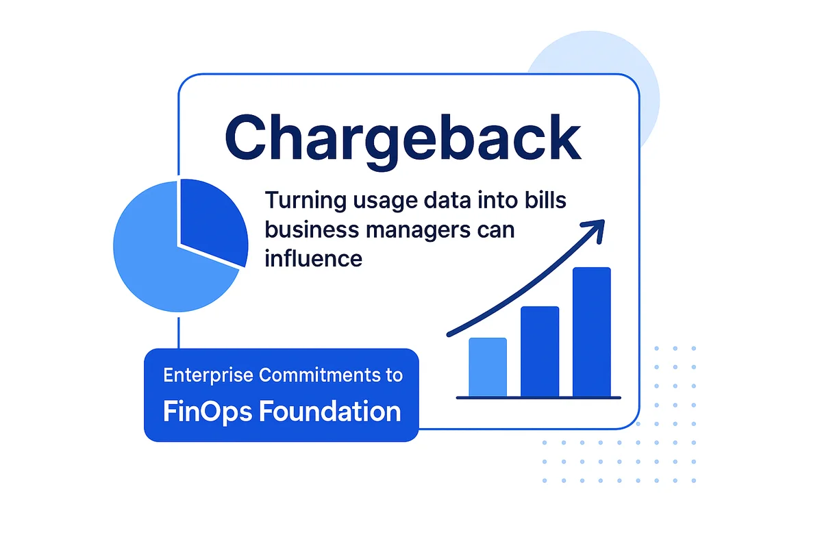 Illustration of a flexible budgeting model representing chargebacks linked to technology usage and demand management.