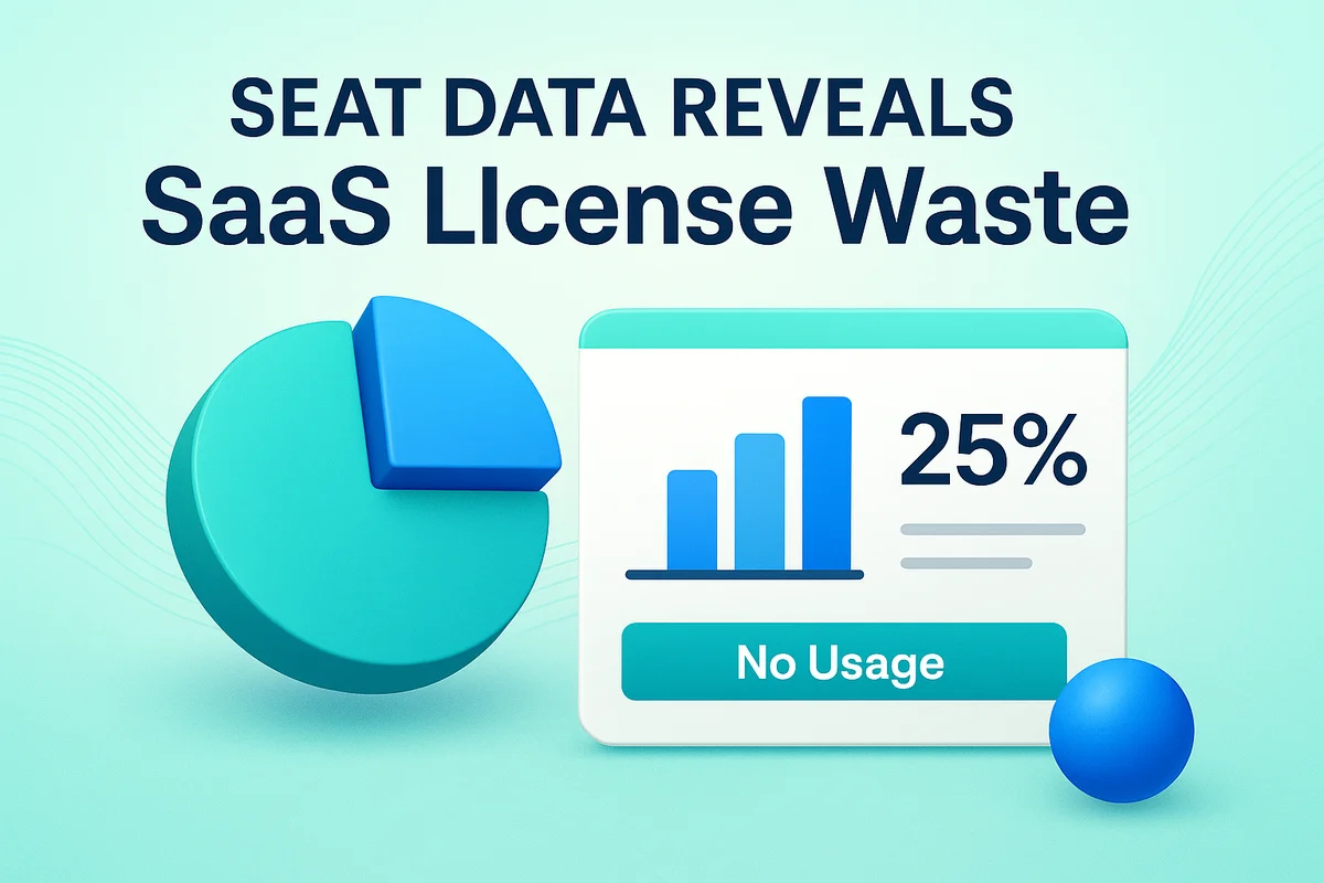 Graph illustrating SaaS tool usage patterns and license waste analysis post-merger for improved resource allocation.