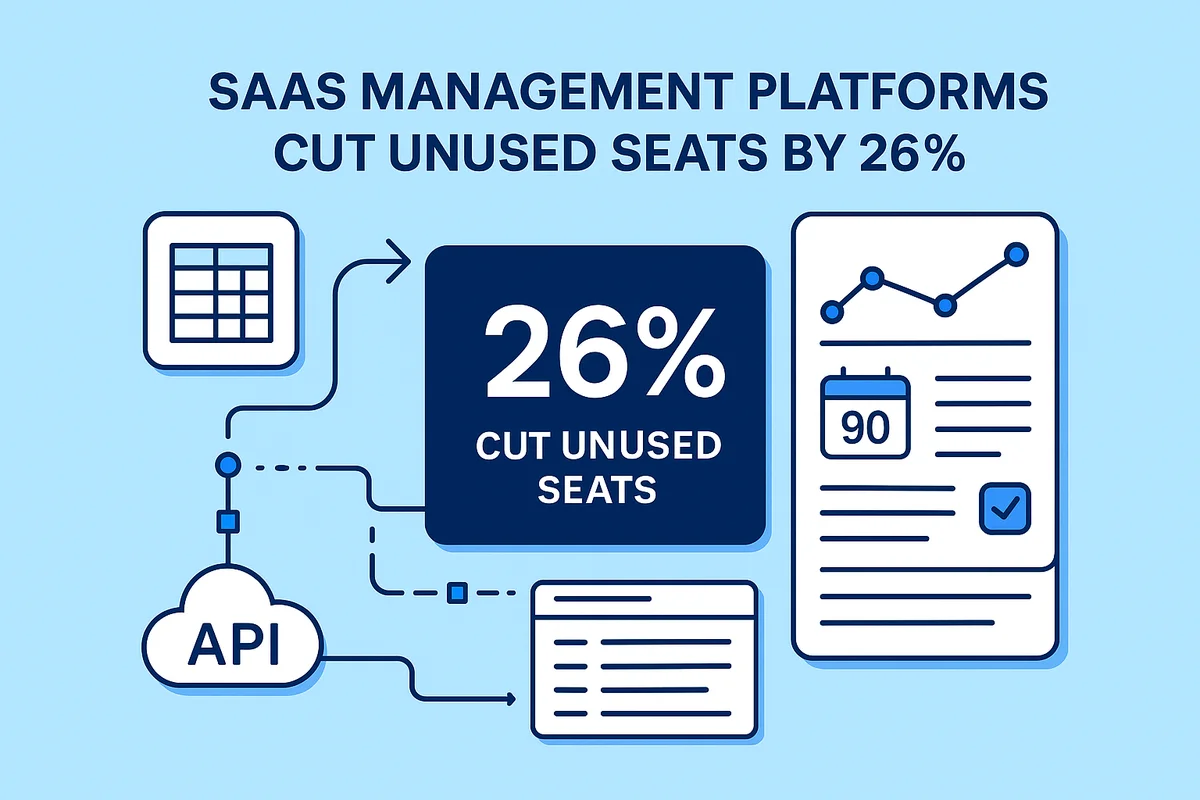 Visual representation of a SaaS Management Platform streamlining data integration and optimization for managing vendor licenses.